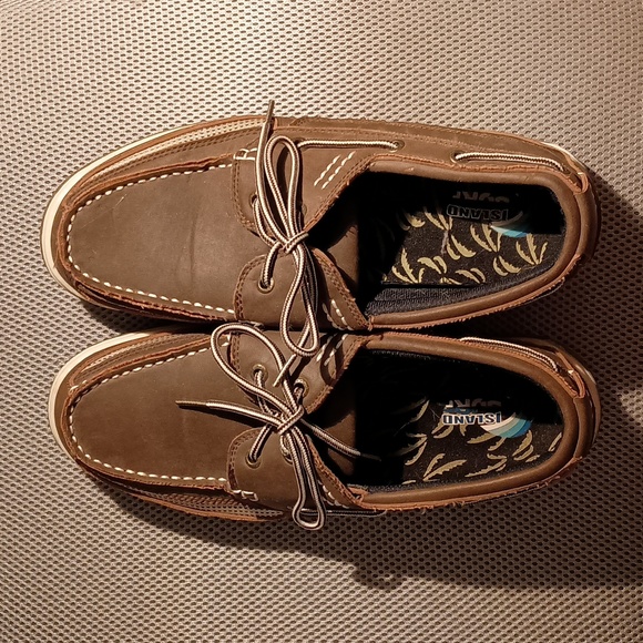 Mens Island Surf Cod Boat Shoes brown size 9.5M - Picture 1 of 5